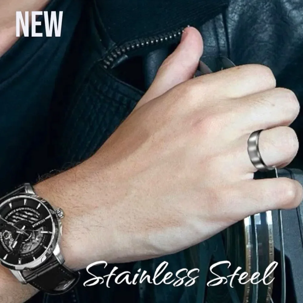 New Exclusively Fancy Mens Stainless Steel 316L Wedding Ring Jewelry Size 7
